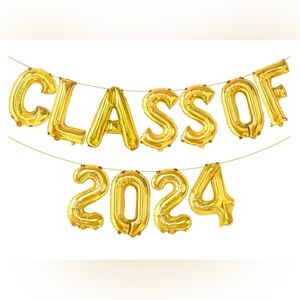 KATCHON Gold colored Class of 2024 foil Balloons  size 16 Inch NEW in package